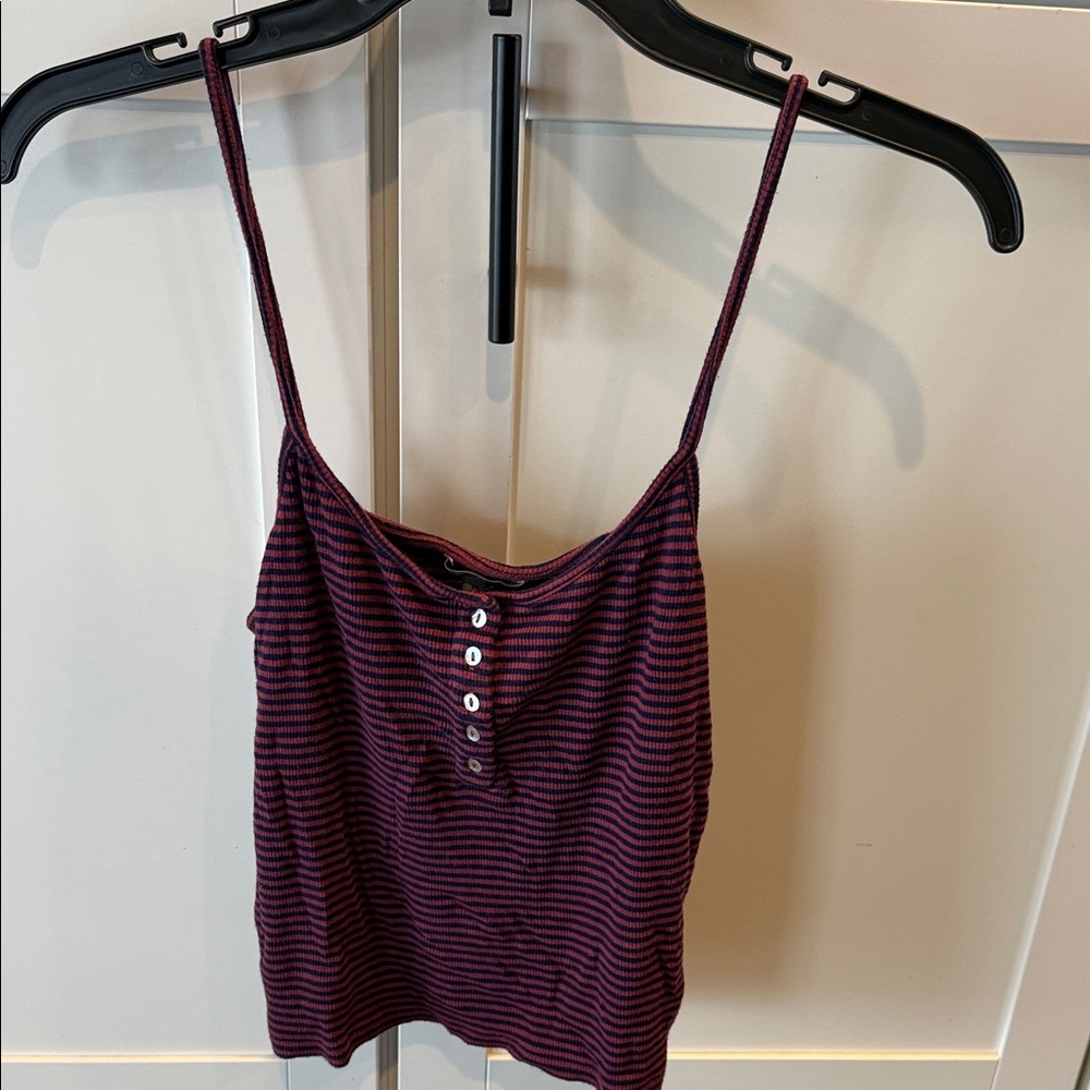 Charlotte Russe Burgundy and Black Striped Camisole
